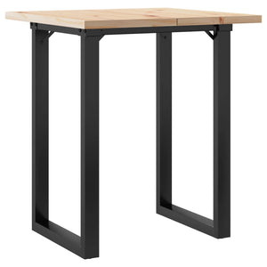 vidaXL Dining Table O-Frame 70x70x75.5 cm Solid Wood Pine and Steel