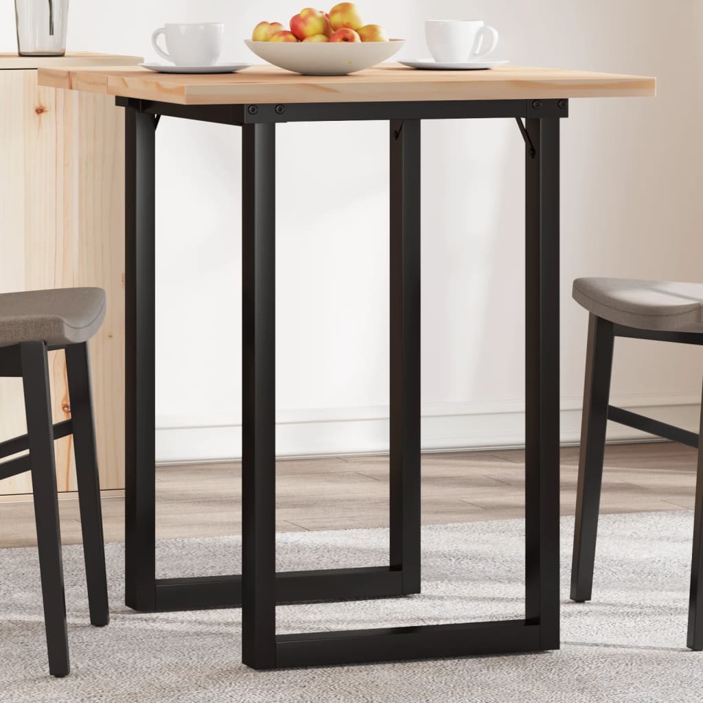 vidaXL Dining Table O-Frame 70x70x75.5 cm Solid Wood Pine and Steel