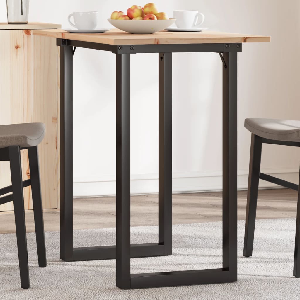 vidaXL Dining Table O-Frame 80x50x75.5 cm Solid Wood Pine and Steel