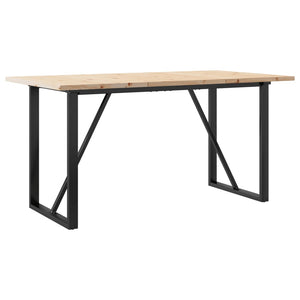 vidaXL Dining Table O-Frame 140x80x75.5 cm Solid Wood Pine and Cast Iron