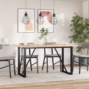 vidaXL Dining Table O-Frame 140x80x75.5 cm Solid Wood Pine and Cast Iron