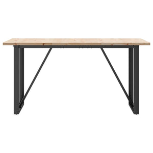 vidaXL Dining Table O-Frame 140x80x75.5 cm Solid Wood Pine and Cast Iron