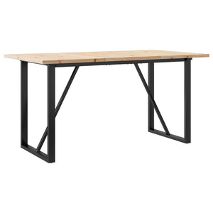 vidaXL Dining Table O-Frame 140x80x75.5 cm Solid Wood Pine and Cast Iron