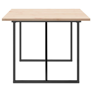 vidaXL Dining Table O-Frame 200x100x75.5 cm Solid Wood Pine and Steel