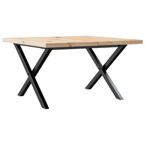 vidaXL Coffee Table X-Frame 60x60x40.5 cm Solid Wood Pine and Steel