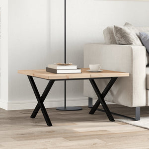 vidaXL Coffee Table X-Frame 60x60x40.5 cm Solid Wood Pine and Steel