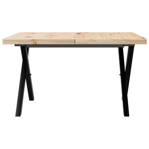 vidaXL Coffee Table X-Frame 60x60x40.5 cm Solid Wood Pine and Steel