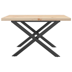 vidaXL Coffee Table X-Frame 60x60x40.5 cm Solid Wood Pine and Steel