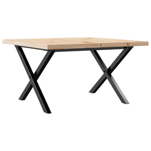 vidaXL Coffee Table X-Frame 60x60x40.5 cm Solid Wood Pine and Steel