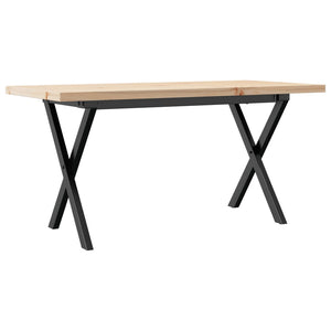 vidaXL Coffee Table X-Frame 90x40x45.5 cm Solid Wood Pine and Steel