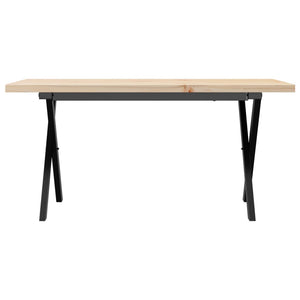 vidaXL Coffee Table X-Frame 90x40x45.5 cm Solid Wood Pine and Steel