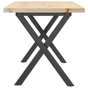 vidaXL Coffee Table X-Frame 90x40x45.5 cm Solid Wood Pine and Steel