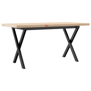 vidaXL Coffee Table X-Frame 90x40x45.5 cm Solid Wood Pine and Steel