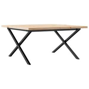 vidaXL Coffee Table X-Frame 90x90x45.5 cm Solid Wood Pine and Steel