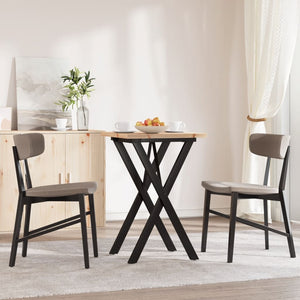 vidaXL Dining Table X-Frame 50x50x75.5 cm Solid Wood Pine and Cast Iron