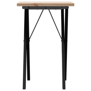 vidaXL Dining Table X-Frame 50x50x75.5 cm Solid Wood Pine and Cast Iron