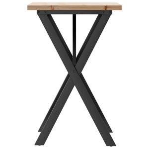 vidaXL Dining Table X-Frame 50x50x75.5 cm Solid Wood Pine and Cast Iron