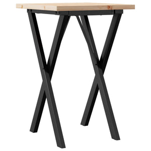 vidaXL Dining Table X-Frame 50x50x75.5 cm Solid Wood Pine and Cast Iron