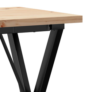 vidaXL Dining Table X-Frame 50x50x75.5 cm Solid Wood Pine and Cast Iron