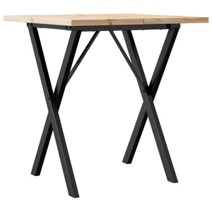 vidaXL Dining Table X-Frame 60x60x75.5 cm Solid Wood Pine and Cast Iron