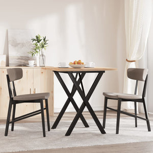 vidaXL Dining Table X-Frame 60x60x75.5 cm Solid Wood Pine and Cast Iron