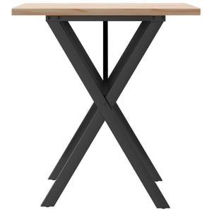 vidaXL Dining Table X-Frame 60x60x75.5 cm Solid Wood Pine and Cast Iron