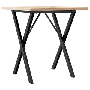 vidaXL Dining Table X-Frame 60x60x75.5 cm Solid Wood Pine and Cast Iron