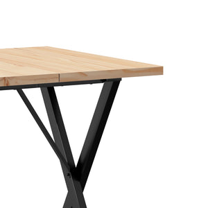 vidaXL Dining Table X-Frame 60x60x75.5 cm Solid Wood Pine and Cast Iron