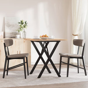 vidaXL Dining Table X-Frame 70x70x75.5 cm Solid Wood Pine and Cast Iron