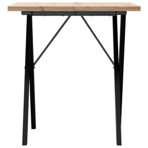 vidaXL Dining Table X-Frame 70x70x75.5 cm Solid Wood Pine and Cast Iron