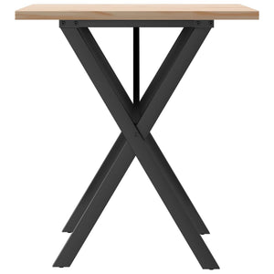 vidaXL Dining Table X-Frame 70x70x75.5 cm Solid Wood Pine and Cast Iron