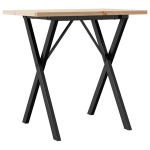 vidaXL Dining Table X-Frame 80x50x75.5 cm Solid Wood Pine and Cast Iron