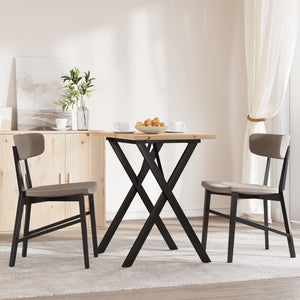 vidaXL Dining Table X-Frame 80x50x75.5 cm Solid Wood Pine and Cast Iron