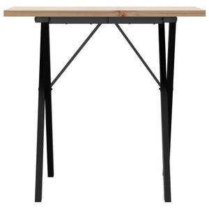 vidaXL Dining Table X-Frame 80x50x75.5 cm Solid Wood Pine and Cast Iron