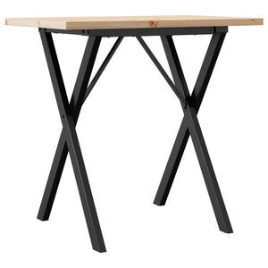 vidaXL Dining Table X-Frame 80x50x75.5 cm Solid Wood Pine and Cast Iron