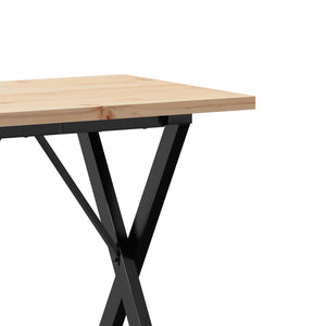 vidaXL Dining Table X-Frame 80x50x75.5 cm Solid Wood Pine and Cast Iron