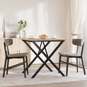 vidaXL Dining Table X-Frame 80x80x75.5 cm Solid Wood Pine and Cast Iron