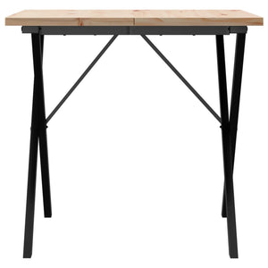 vidaXL Dining Table X-Frame 80x80x75.5 cm Solid Wood Pine and Cast Iron