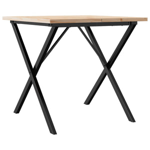 vidaXL Dining Table X-Frame 80x80x75.5 cm Solid Wood Pine and Cast Iron