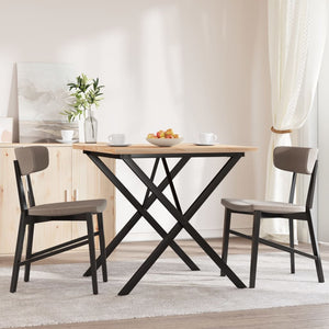 vidaXL Dining Table X-Frame 90x90x75.5 cm Solid Wood Pine and Steel