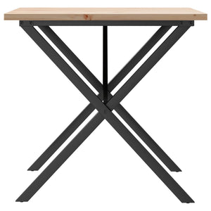 vidaXL Dining Table X-Frame 90x90x75.5 cm Solid Wood Pine and Steel