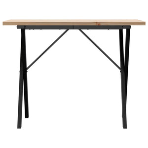 vidaXL Dining Table X-Frame 100x50x75.5 cm Solid Wood Pine and Steel