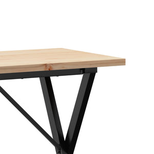 vidaXL Dining Table X-Frame 100x50x75.5 cm Solid Wood Pine and Steel