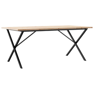 vidaXL Dining Table X-Frame 180x90x75.5 cm Solid Wood Pine and Steel