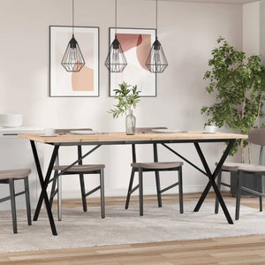 vidaXL Dining Table X-Frame 180x90x75.5 cm Solid Wood Pine and Steel