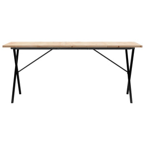 vidaXL Dining Table X-Frame 180x90x75.5 cm Solid Wood Pine and Steel