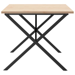 vidaXL Dining Table X-Frame 180x90x75.5 cm Solid Wood Pine and Steel