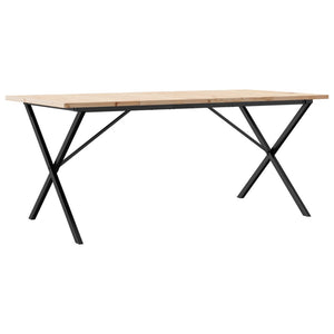 vidaXL Dining Table X-Frame 180x90x75.5 cm Solid Wood Pine and Steel