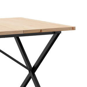 vidaXL Dining Table X-Frame 180x90x75.5 cm Solid Wood Pine and Steel