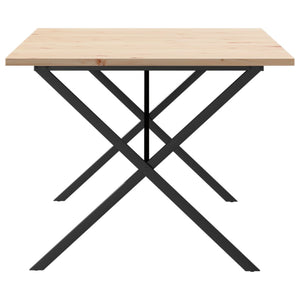 vidaXL Dining Table X-Frame 200x100x75.5 cm Solid Wood Pine and Cast Iron